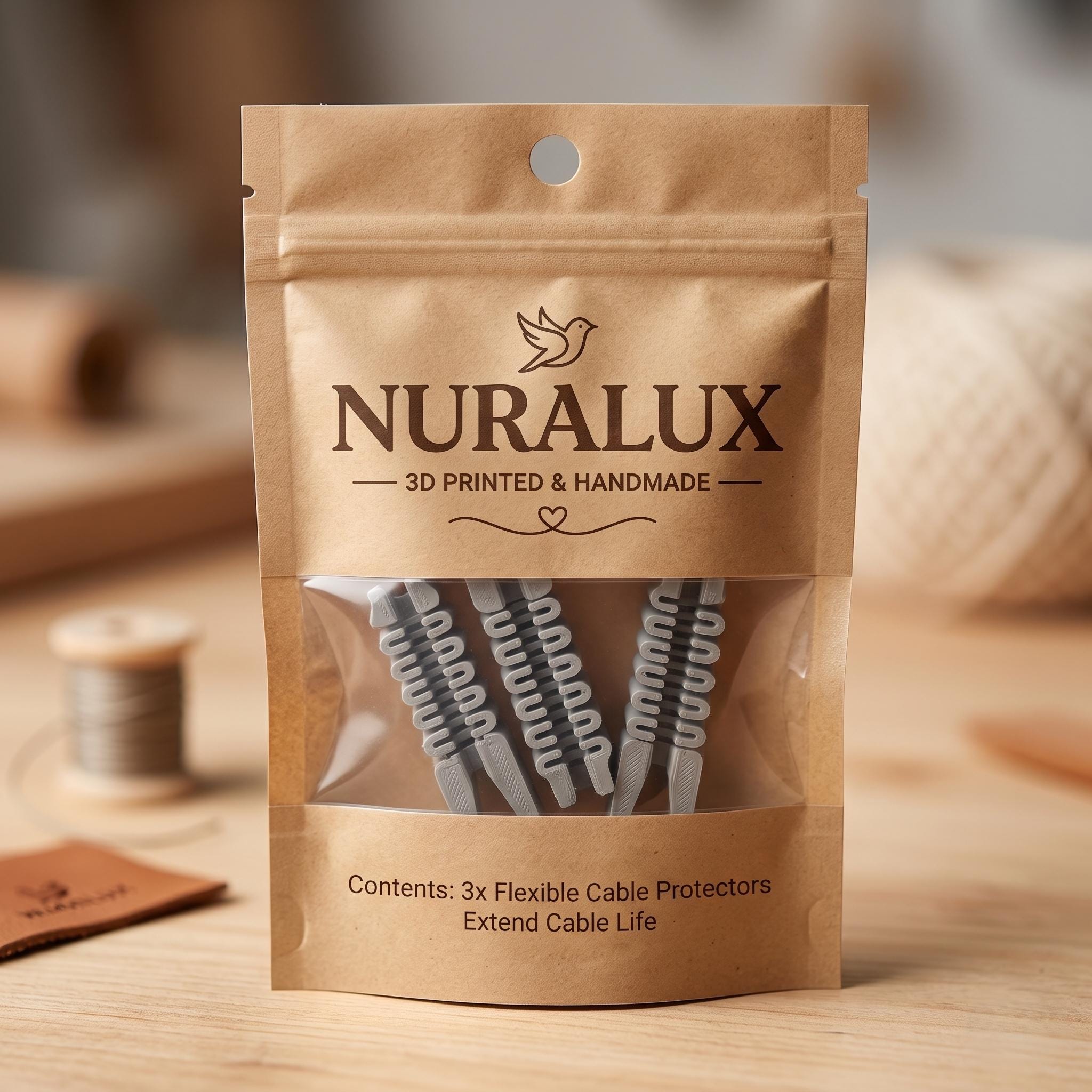 Cord Protector, Eco-Friendly Cable Saver, Plant-Based PLA, Strain Relief for Chargers & Cables.