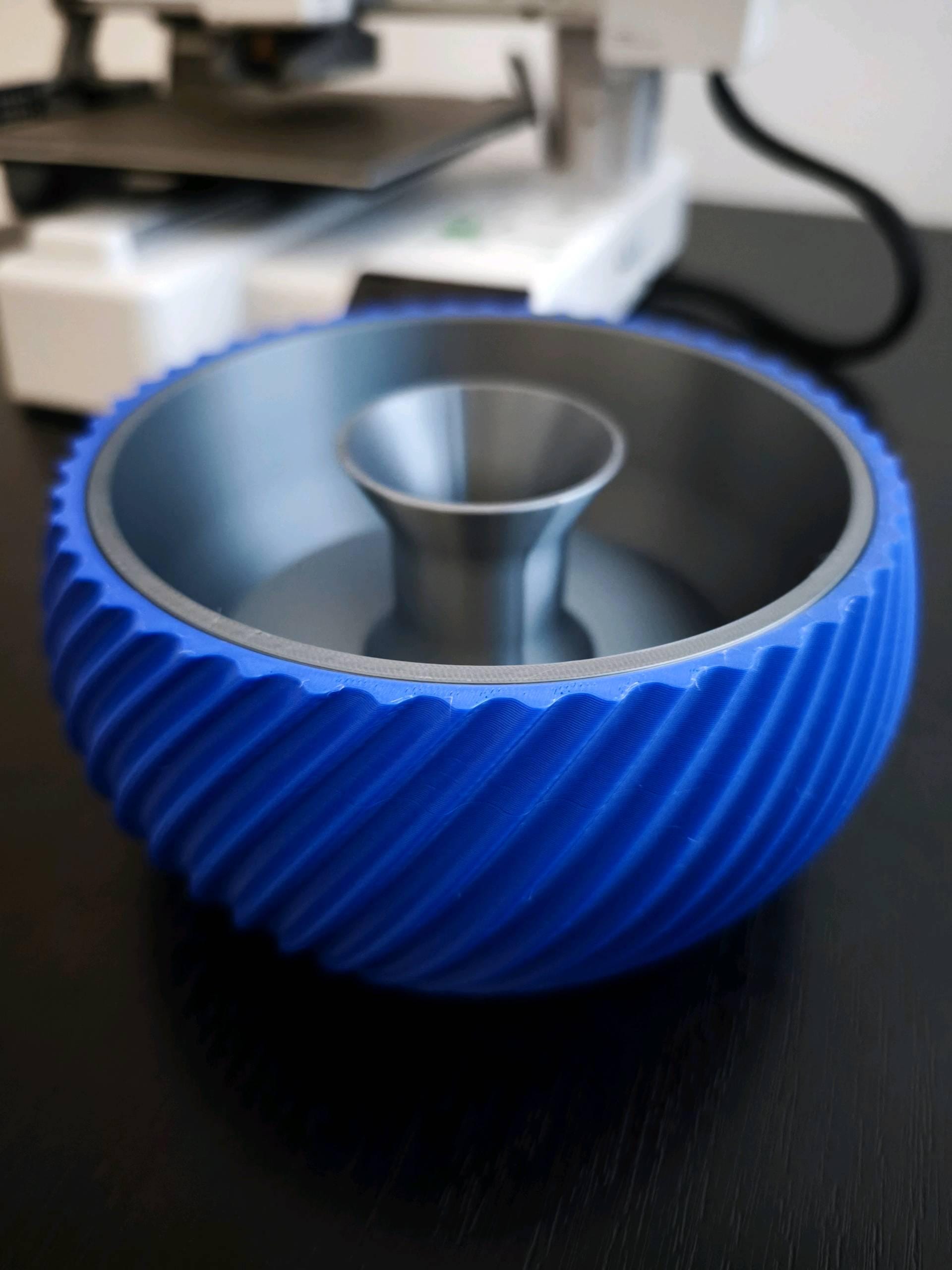 Ribbed Ceramic Nut Bowl, Blue Interior, Modern Kitchen Decor, Snack Container, Host Gift